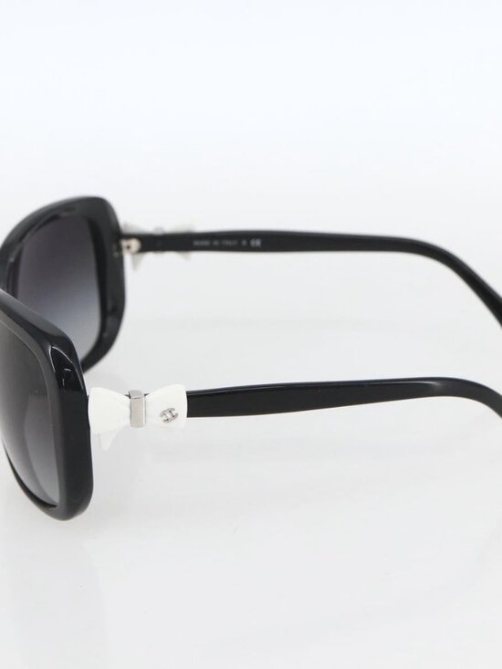 CHANEL Ribbon COCO Mark Sunglasses plastic Black 5171 CC Auth 161697 main image 9